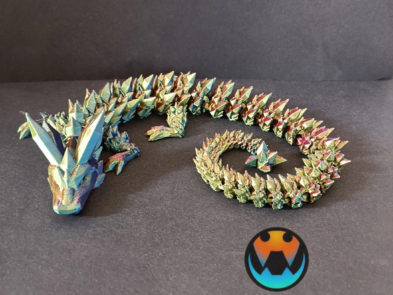 Flexi / Articulated Crystal Dragon. Large high quality 3D printed fidget / anxiety toy / ornament / sculpture Decor Gift Movable sensory
