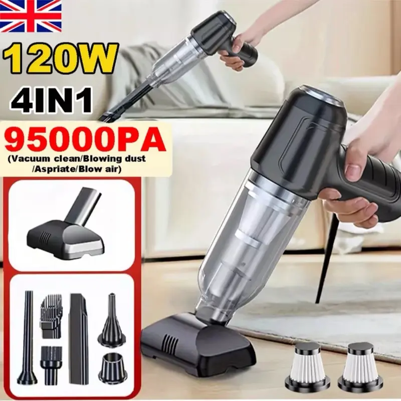 Powerful Car Vacuum Cleaner Wet/Dry Cordless Strong Suction Handheld Cleaning UK