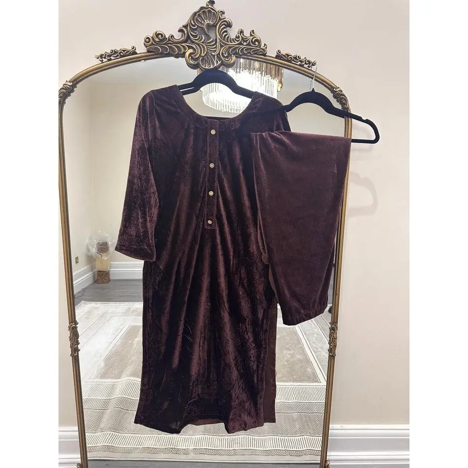 Velvet 2 piece suit. Shirt and trouser.