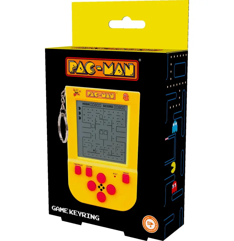 Pac-Man Keychain Game. Mini Arcade Game LCD Screen Directional Controls. Original PAC-MAN Gameplay & Sounds. 4