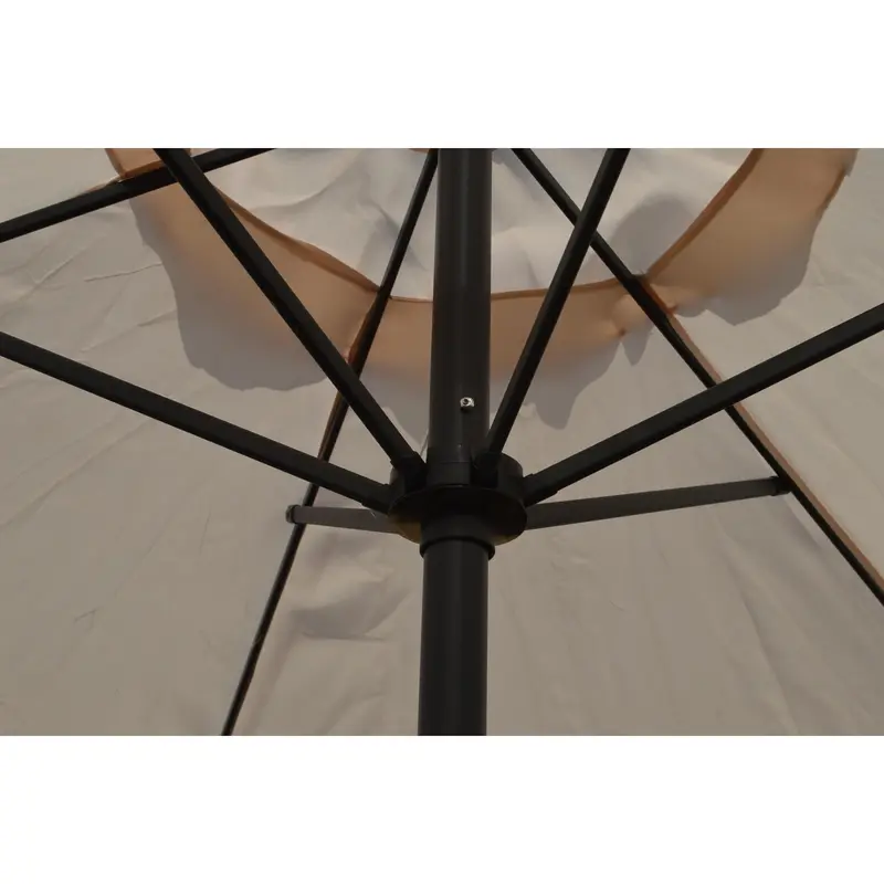 2.7m Wind Up Crank Garden Parasol with Aluminium Shaft in Cream 3