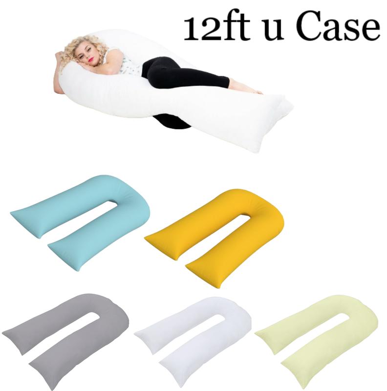 CHILIMILII 9ft,12ft U Shaped pillow Cover/Case Only- Poly Cotton 9ft/12ft U-pillow covers-Protection from Anti Dust Mite & Anti Allergey 0