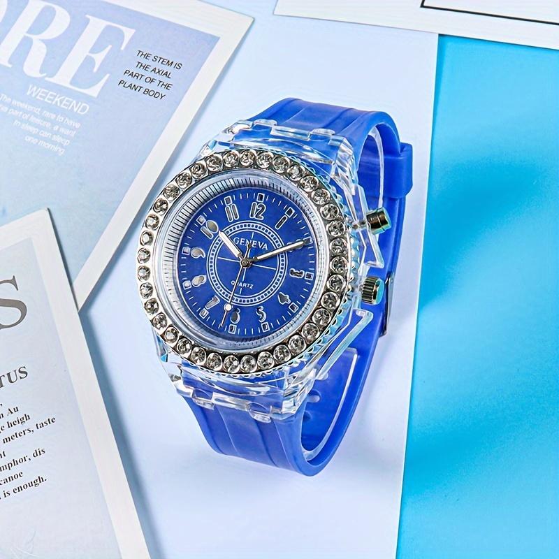 Product Introduction of New Luminous Student Electronic Watch for Teenagers, Junior High and High School Students, Electronic Watch with Rhinestones, Candy Color, Couple Watch, New Year Gift 166 16