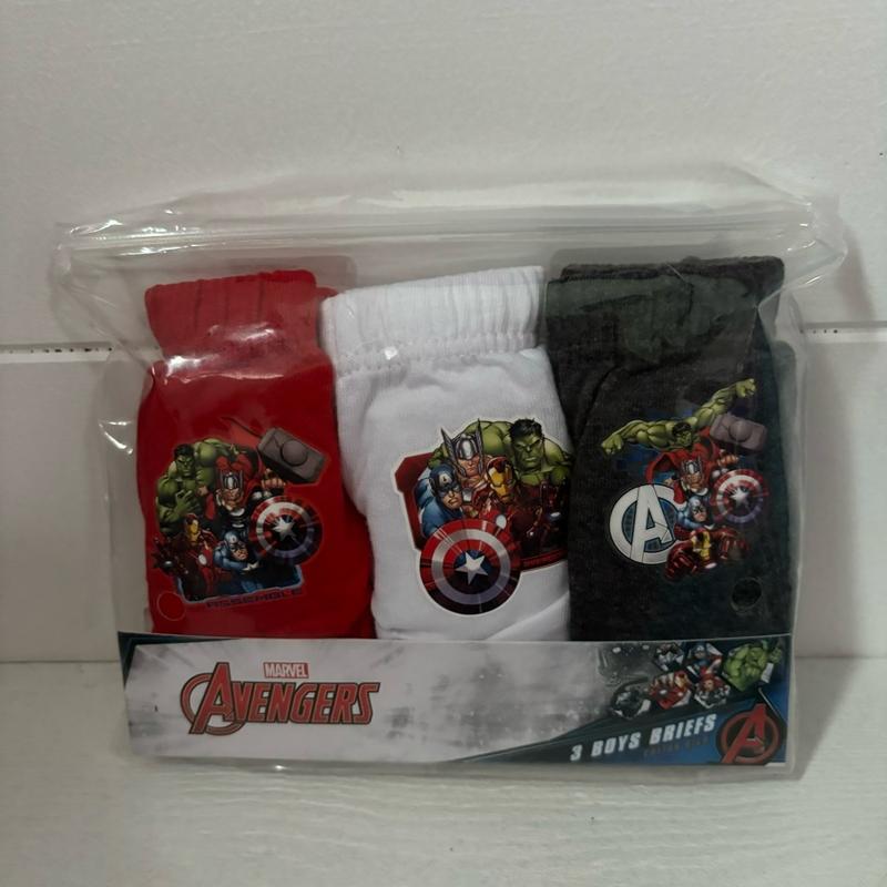 Marvel Avengers Boys Pants Underwear Character Briefs Multipack 3 Pack Cotton Superhero Superheroes Toddler Kids Childrens Red White Grey Potty Training Everyday Hulk Iron Man Captain America Thor 2