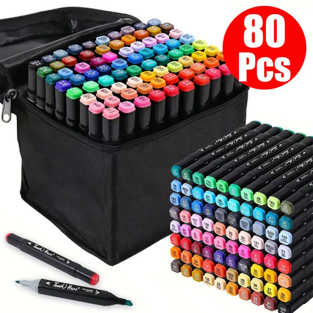 80 Farbe Acrylstifte Marker Set Permanent Pen Für DIY Graffiti Sketch Dual Pen