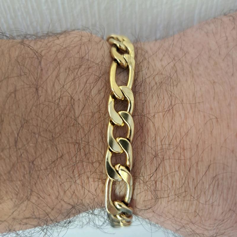 figaro link bracelet. gold or silver plated available. stainless Steel. 5