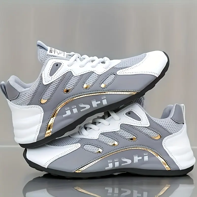 Men's Breathable Fitness Training Sneakers - Casual Style, Lace-Up, All-Season Rubber Sole Shoes 1