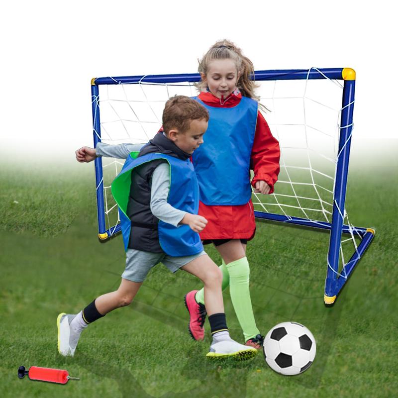 Koolbitz Portable Large Instant Football Goal Set with Ball and Pump, Outdoor Indoor Kids Fun Activity Soccer Football Set, Kids Football Goal Net Ball Pump Pegs Football Training Set 1