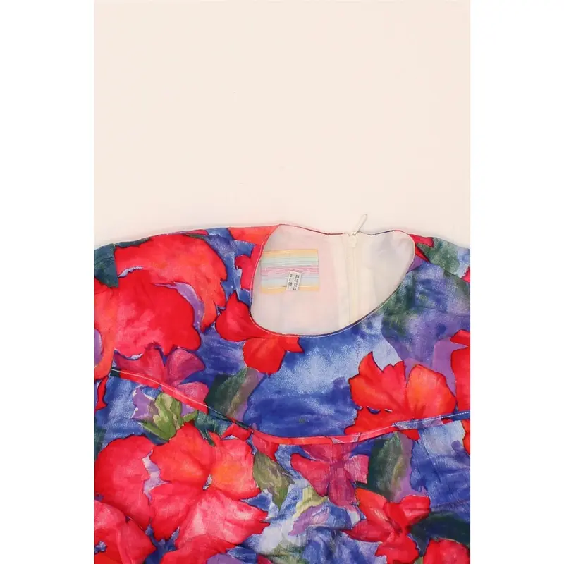 Pre-Owned Vintage GIGLI Womens Long Sleeve A-Line Dress UK 12 Medium Multicoloured Floral 3