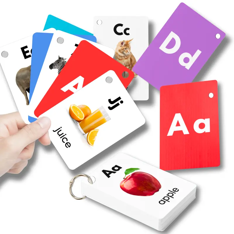 Alphabet Flash Cards for Kids, Early Learning First Word Cards for Preschhol Children and Toddlers 0
