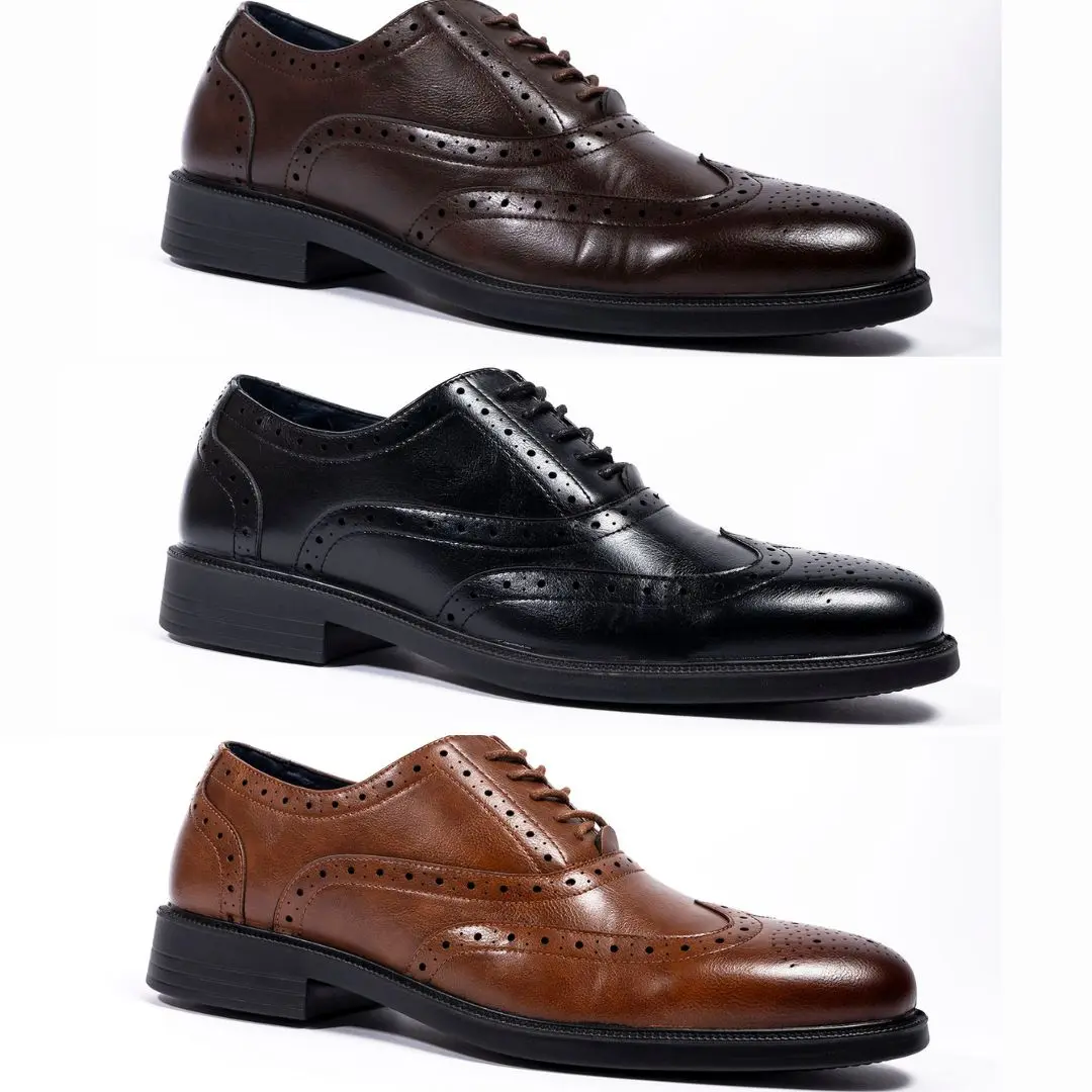 Arthur Men's Brown, Black and Tan Oxford Brogue Dr. Lightfoot Men's Casual Boy Footwear Walking Shoes Comfort Closed Classic Lightweight Formal Design Wedding