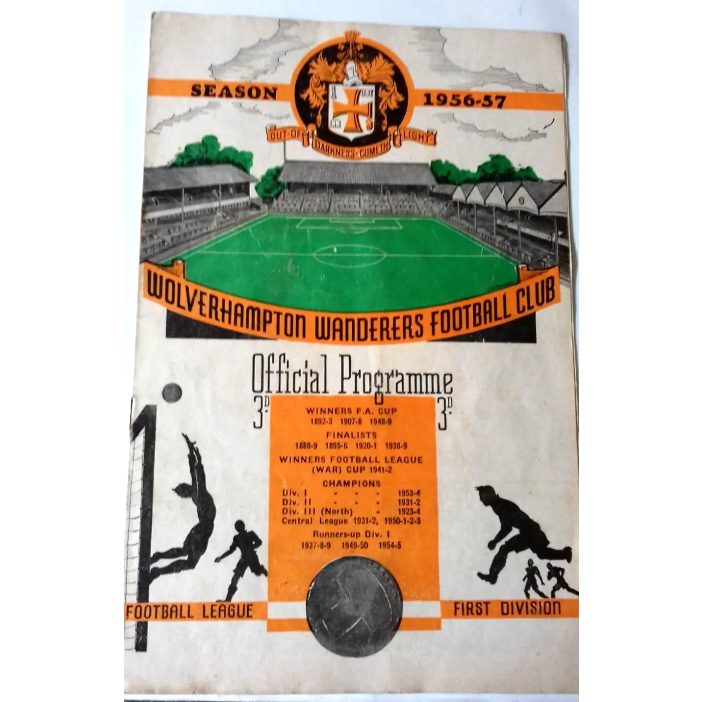 Wolves V Manchester Utd Lge. Div. 1 Match Programme 16/3/1957 United Championship  Season.
