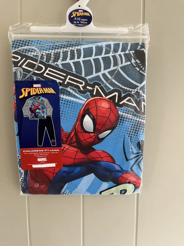 FBT Marvel Spider-Man Pyjamas Boys Sublimation Spiderman Pjs Nightwear Superhero Pajamas Long Sleeve Top Trousers Two Piece Set Character Kids Childrens Blue Red Fulfilled by Tiktok 5