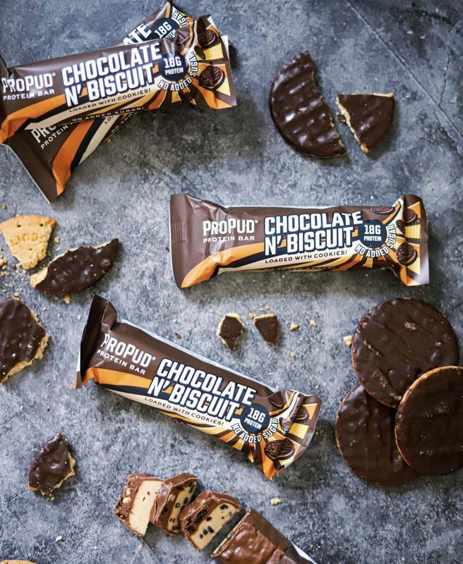 ProPud Chocolate N’ Biscuit High Protein Bar 18g Protein (12x55g), Crunchy Chocolate N’ Biscuit Loaded With Real Biscuit Pieces, No Added Sugar, Perfect Pre and Post Workout Nutrition 5