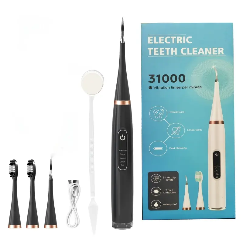Rechargeable Portable Electric Toothbrush, Travel-Friendly Oral Care Beauty Kit With Replaceable Heads, Electric Teeth Cleaning Device Christmas Gift 1