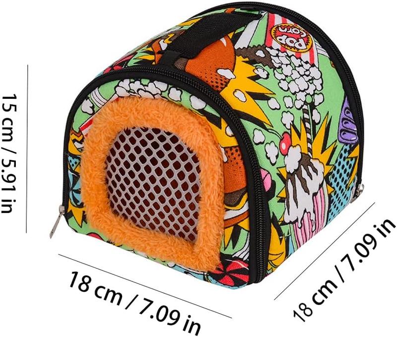 Small Animal Hamster Carrier, Portable Outgoing Bird Travel Cage Warm Zipper Breathable Guinea Pig Carry Cage For Rat Chinchilla 1
