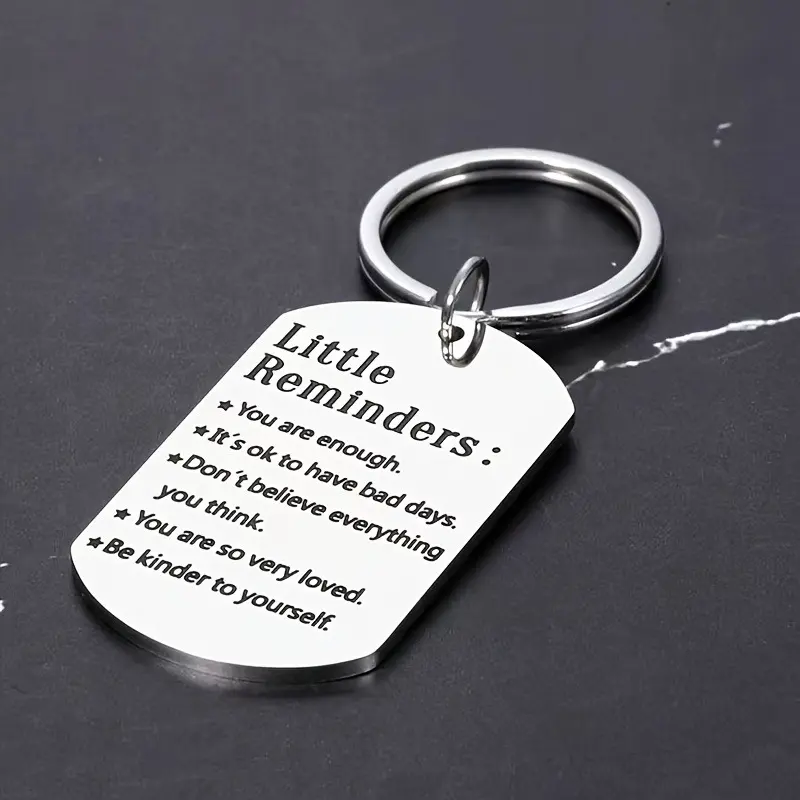 1pc Little Reminders Inspirational Stainless Steel Keychain - Women Accessories for Birthday, Christmas, Anniversary Gifts - Uplifting Quote, Durable, Hypoallergenic, Perfect for Son, Daughter, Best Friend, Teen Female, Men