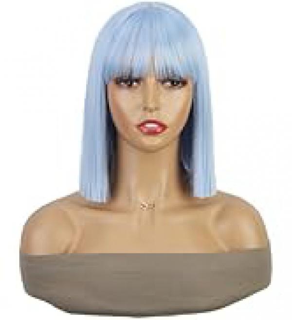 Product Introduction of incohair Green Wigs matcha green Wig with Bangs Women Girls Short Curly Wavy Bob Wig Shoulder Synthetic Party Wigs Wig Cap Included (matcha green) 59