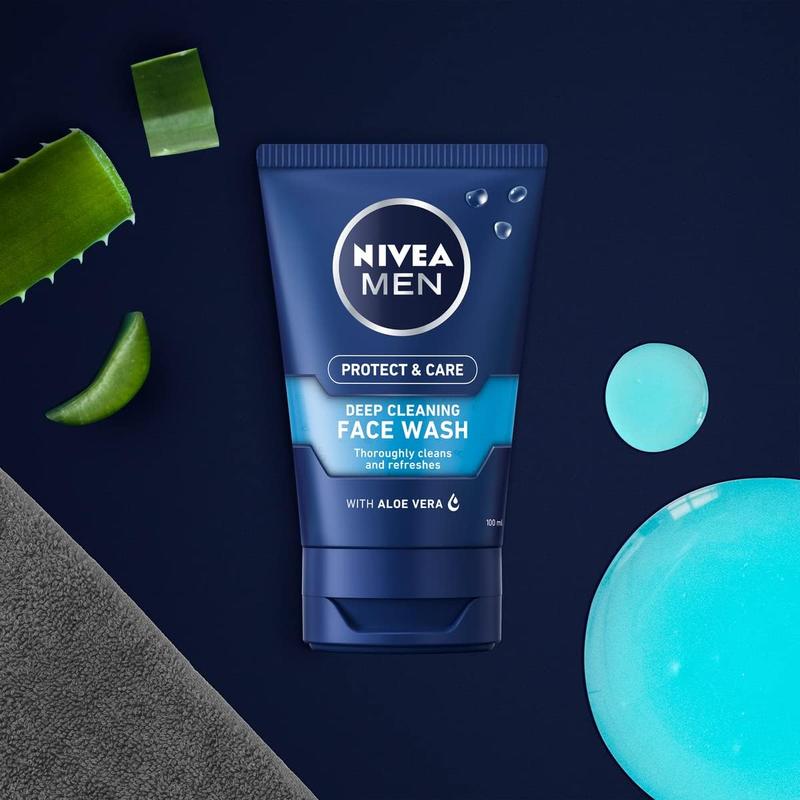 NIVEA MEN Deep Cleaning Face Wash Protect & Care (100 Ml) Skincare 3