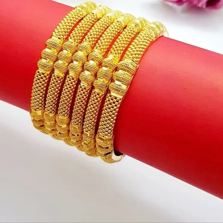 Women's Gold Plated Bangles Set - Fashion Accessory