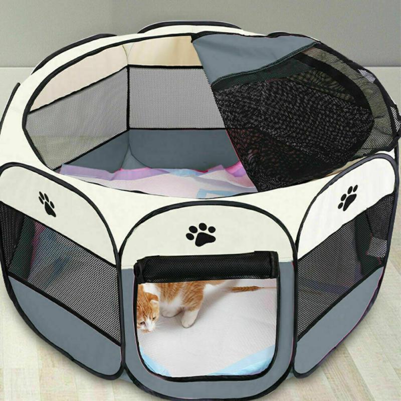 Large Portable Pet Dog Cat Playpen Tent Oxford Fabric Fence Kennel Cage NEW 5