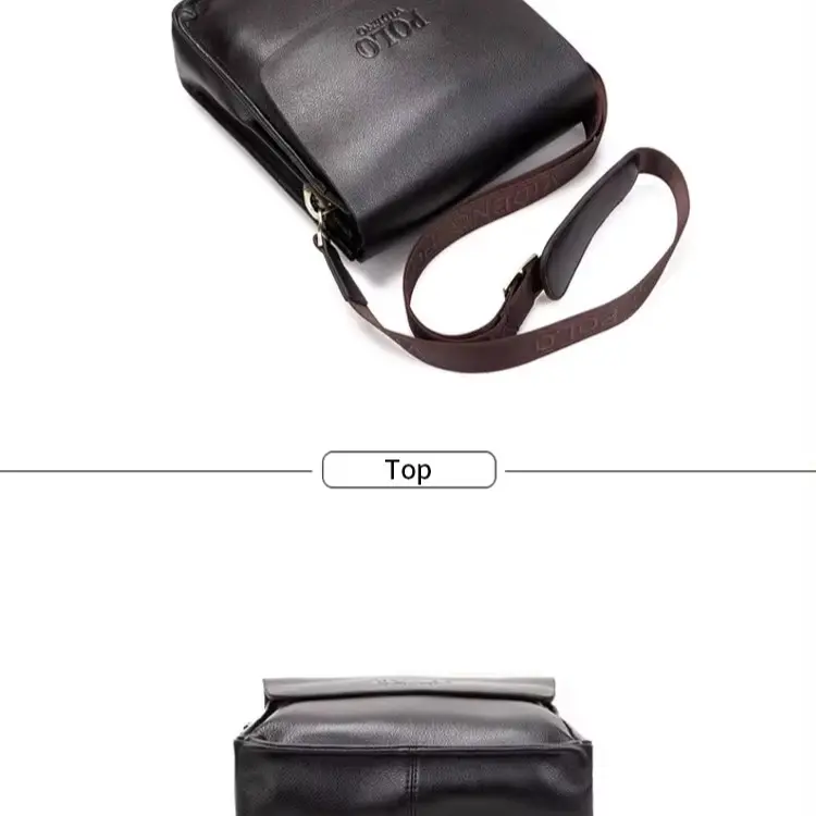 Luxury PU Leather Messenger Bag for Men - Designer Crossbody 5
