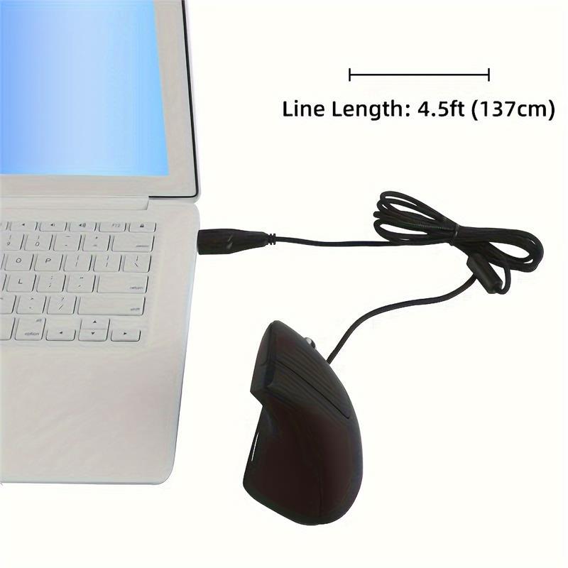 Optical Wired Vertical Mouse for Right-Handed PC Gamers with Glitter Embellishment 8