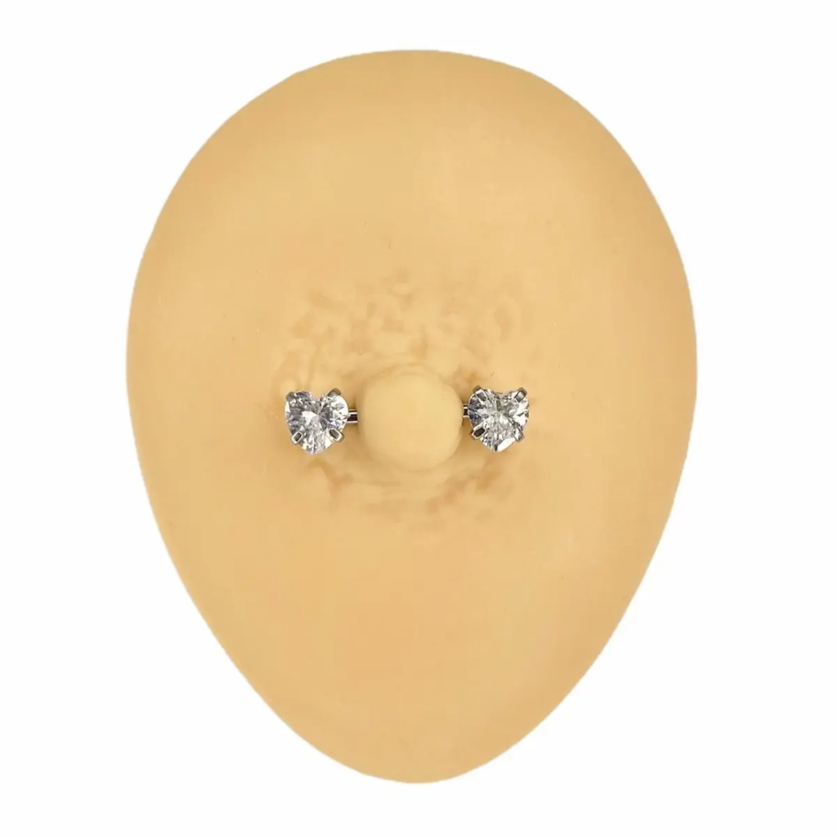 Cubic Zirconia Heart Nip Bar