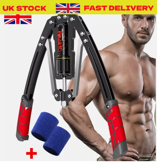 Hydraulic Chest Expander with 22-440lbs Resistance for Upper Body Exercise
