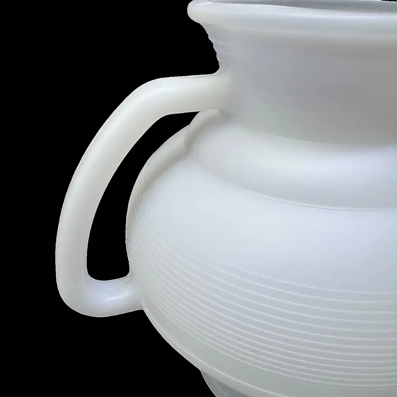 White Plastic Short Nose Lota / Watering Can / Bathroom Wash Jug - With Integrated Handle 2