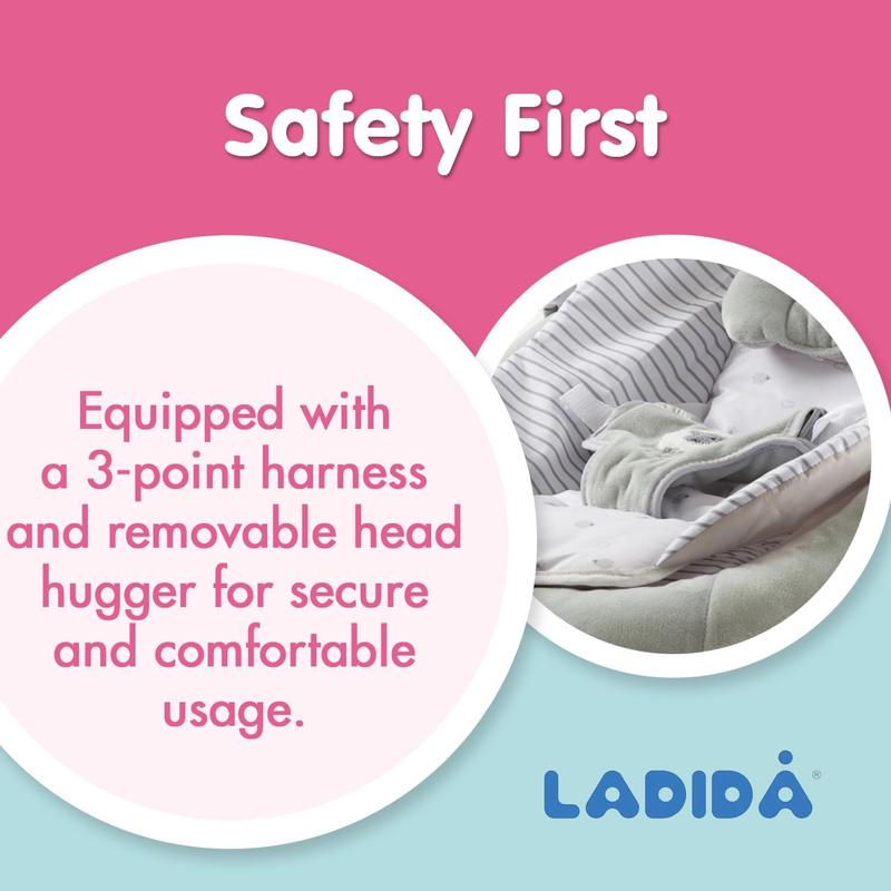 (77) LADIDA Soft Padded Grey Lamb Newborn Bouncer with Soothing Music and Vibration, Suitable for Newborns baby  bouncer baby  rocker baby  essentials babysleep  aid baby  cot 5