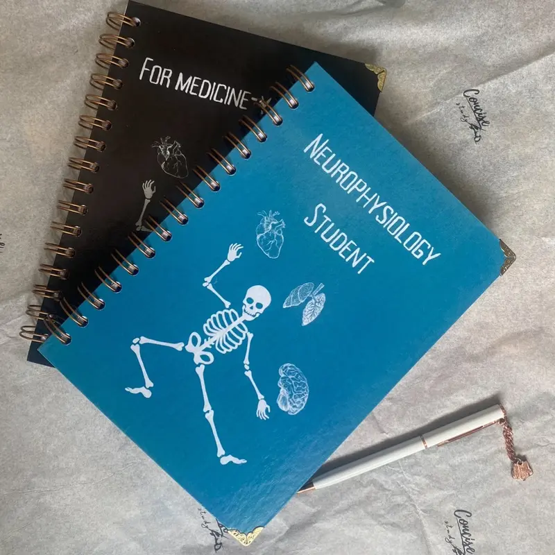Concise Study A5 Notebook for Medicine-y Things / Medical Student Custom 160 Pages Wiro Bound Notebook for Revision Notes and Disease Profiles 2