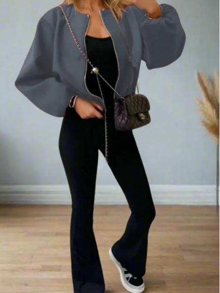 Zip Up Bomber Jacket Jackets & Coats Womenswear One size UK8-14 3
