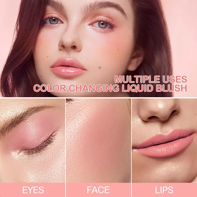 2Pcs TLM Blush Colour Changing, All Day Flawless Color Changing Blush,TLM Temperature Changing Liquid Blush for Mature Skin,Long Lasting Waterproof Blush for Face Makeup 5