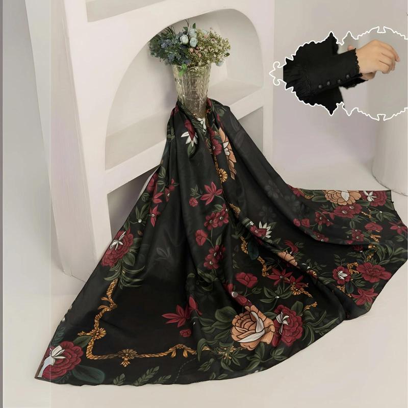3 Pcs Dyed Twill Linen with Digital Printed Pashmina Shawl | Winter Collection | SIMRANS 2