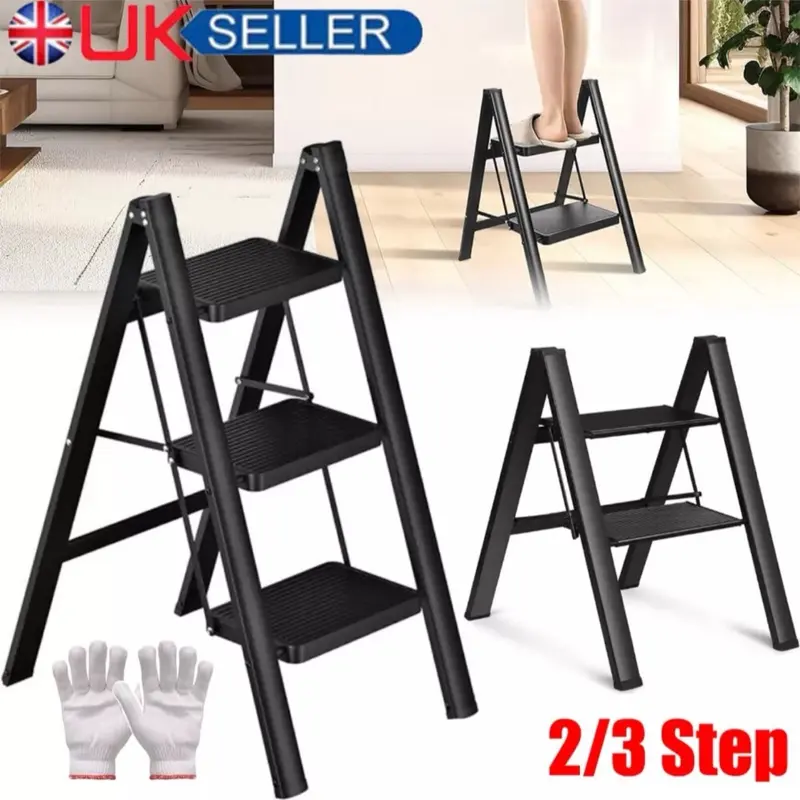 Portable Step Ladder Lightweight Folding Step Stool w/Anti Slip Tread,Heavy Duty - Great for Home Care