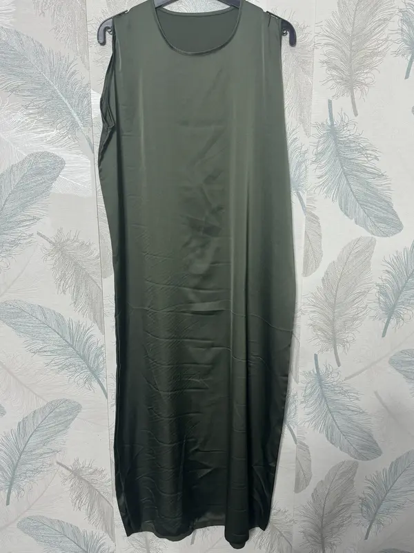 Women's Ladies SleeveLess Slip Dress Silk Satin Material Crew Neck ModestWear WomensWear InnerWear 2