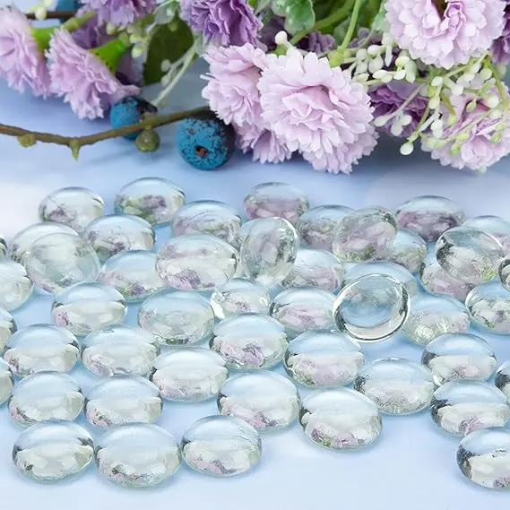 Clear Glass Pebbles 420-Pack 1.9kg｜1.5-2cm Crystal Stones for Aquarium Gravel, Vase Filler, Hydroponics & Home Decor 3