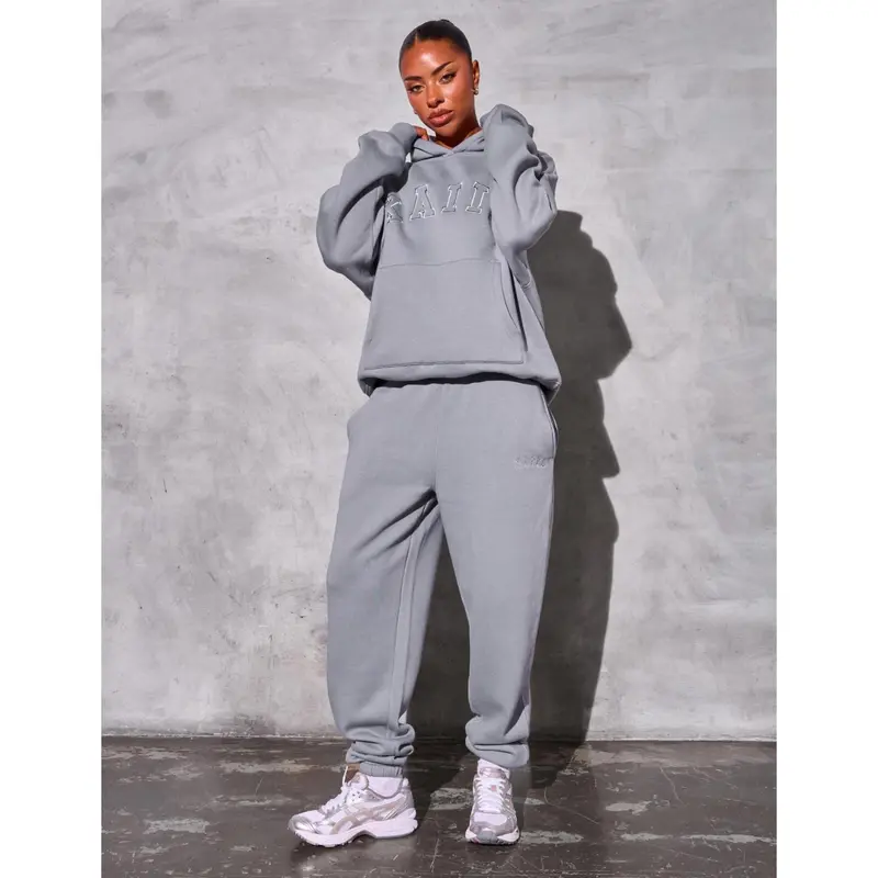 Kaiia Slogan Oversized Hoodie Dove Grey 2