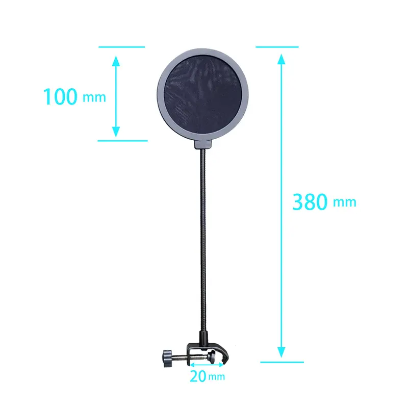 2X Microphone Pop Filter Swivel With Double Layer Sound Shield Guard Wind UK 4