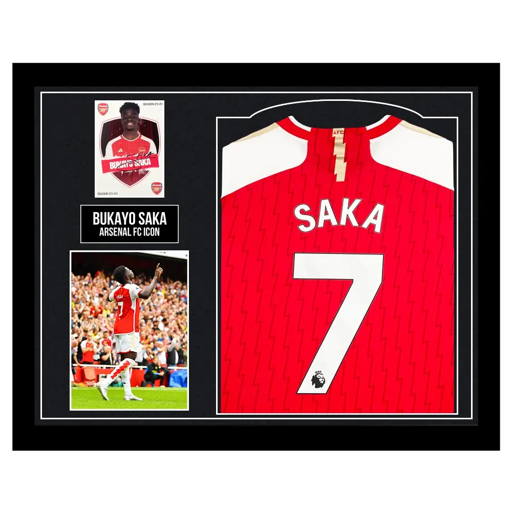 Signed Bukayo Saka  Display  – Arsenal F.C. Icon