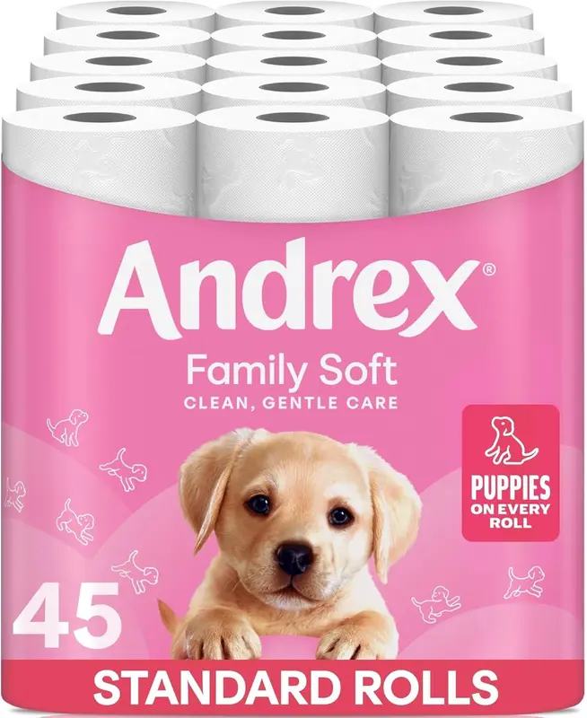 Family Soft Toilet Tissue 45 Toilet Rolls (Previously Andrex Gentle Clean Toilet Paper), Gentle on your Family’s skin– Bulk Pack of 72 Toilet Rolls, Packaging May Vary Wipes 0