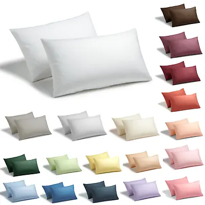 Housewife Pillow cases 2 pack Standard 75x48cm Pillow Covers Polycotton Plain Dyed Ultra Soft Premium Quality Plain Pillow Case for Bedroom ( Cotton Valley Ltd )