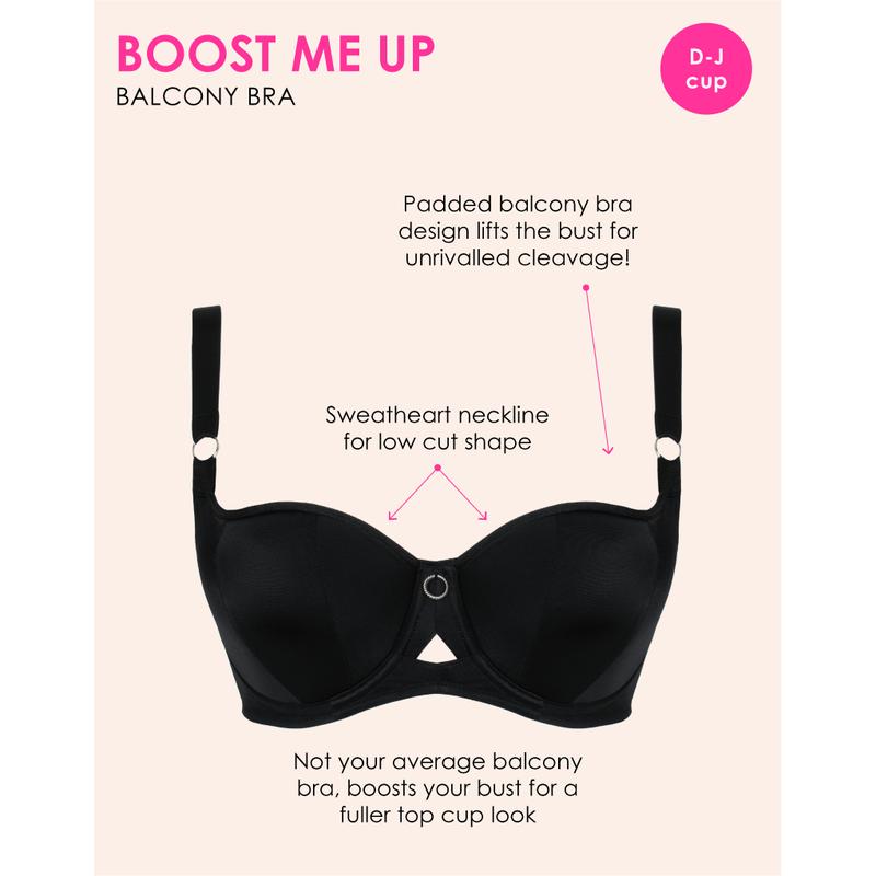 Curvy Kate Boost Me Up Padded Balcony Bra Black 2