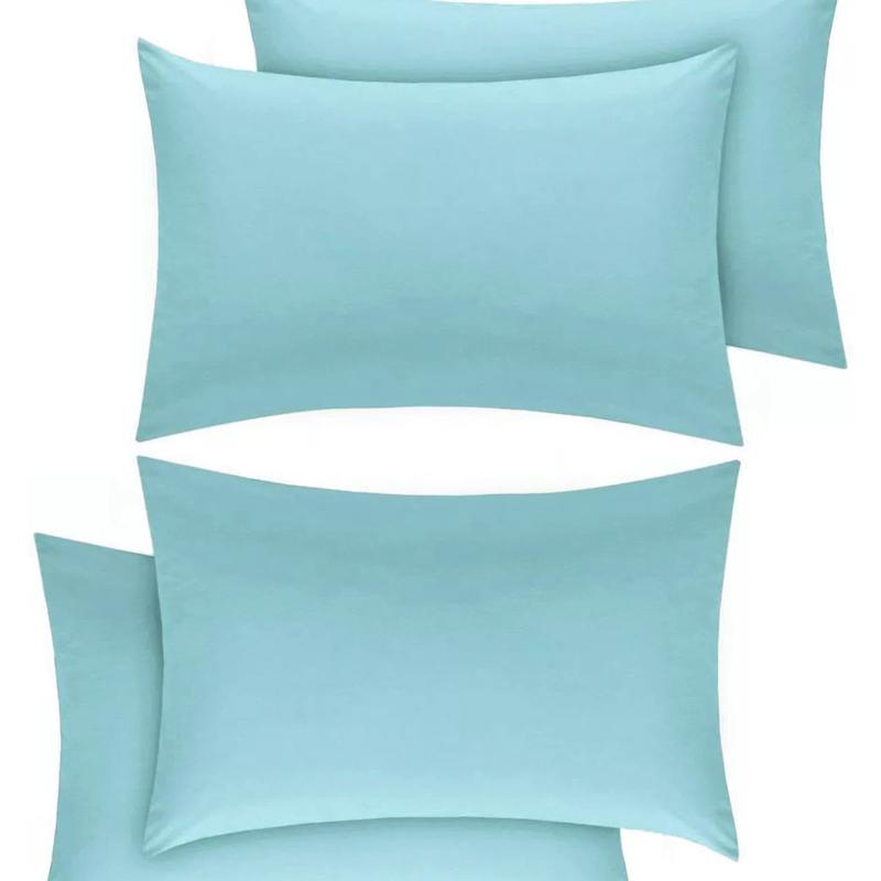2x Luxury Polycotton Plain Pillowcases Standard Size 50x75cm Housewife Pair Vibrant Multiple Colors Easy Care 8