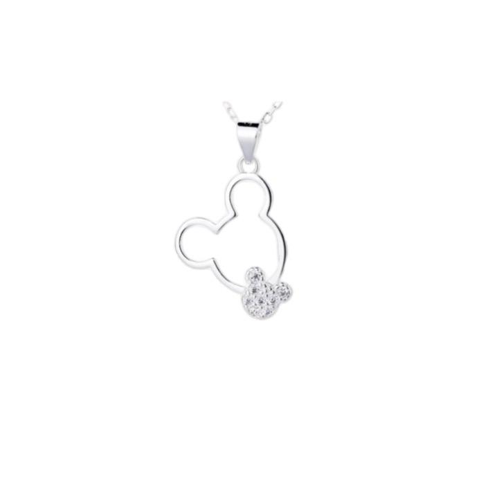 Sterling Silver Mickey Mouse necklace with Cubic Zirconia Diamonds- Women’s / Girls Jewellery 0