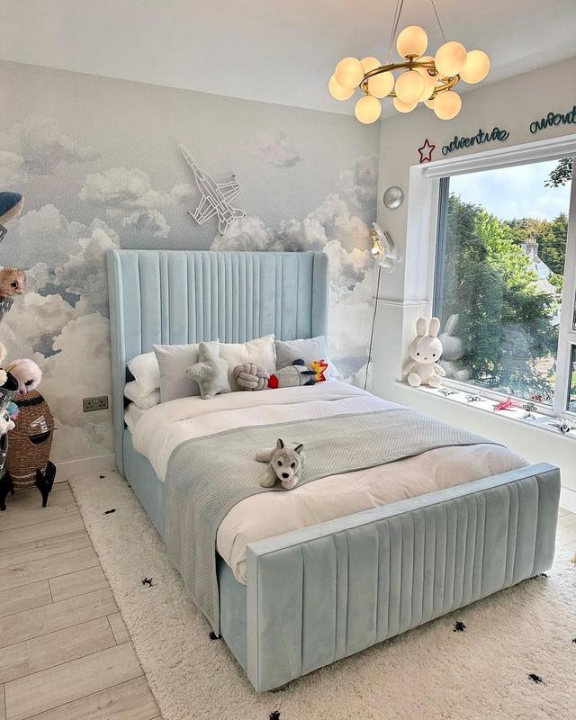 Aria Wing Back Bed With Matching Ottoman Box 5