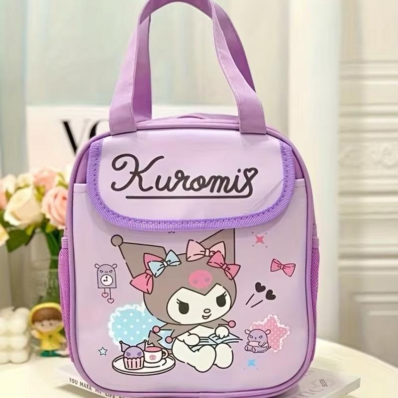 1pc Cute Sanrio Hello Kitty, Cinna & Kuku Insulated Fashionable Lunch Bag - Reusable, Foldable, Zipper Closure, PU Material, Unlined 2