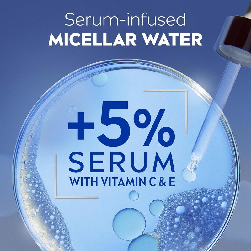 NIVEA Skin Glow Serum Infused Micellar Water Revitalising Micellar Cleansing Water with Amino 400ml Makeup Makeup Remover Waterproof Cosmetic 6