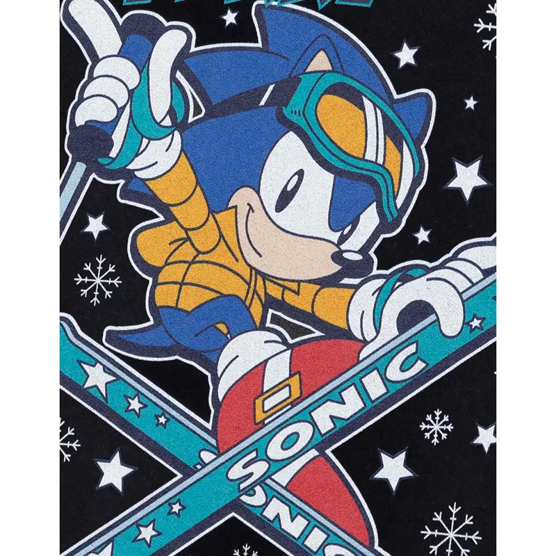 Vanilla Underground x Sonic the Hedgehog Boys Black Merry Christmas Short Sleeved T-Shirt 5